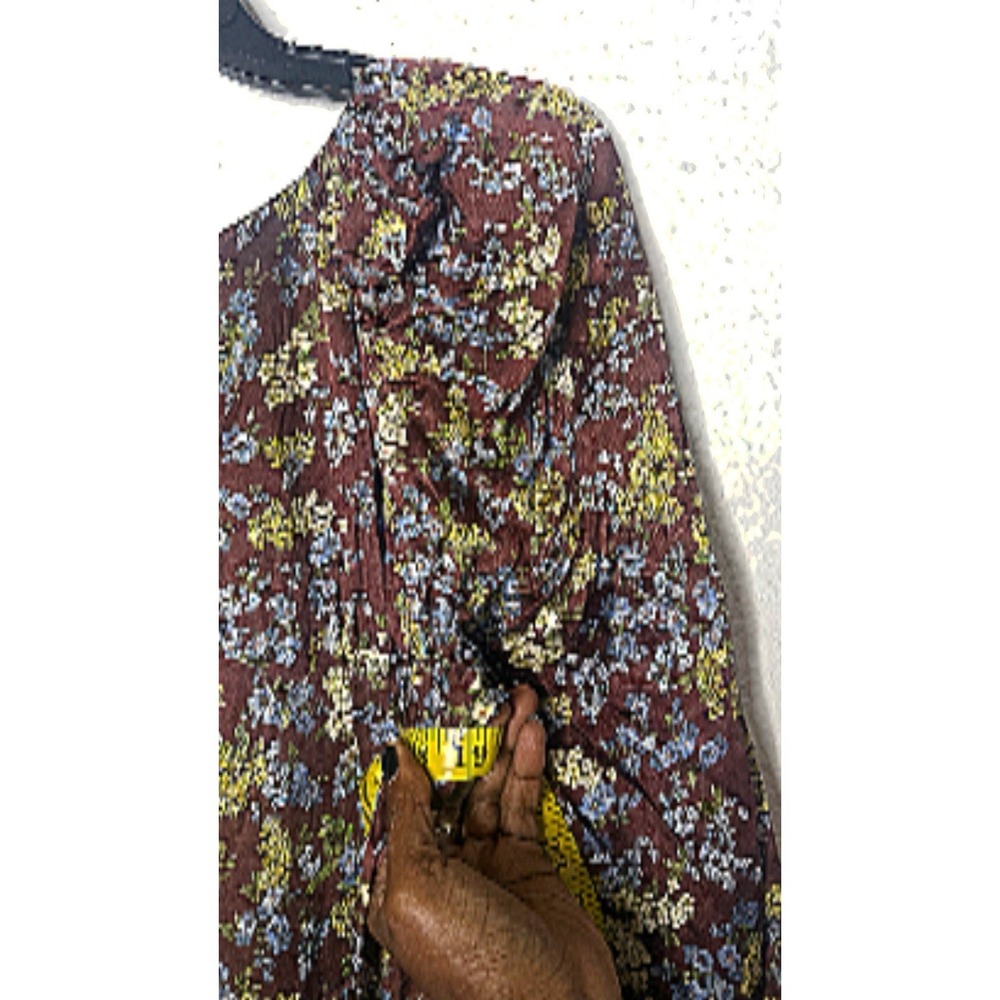 $695 Rentrayage Women's Brown Floral Ruched Baby Cleo Dress Size 6 - Picture 15 of 15